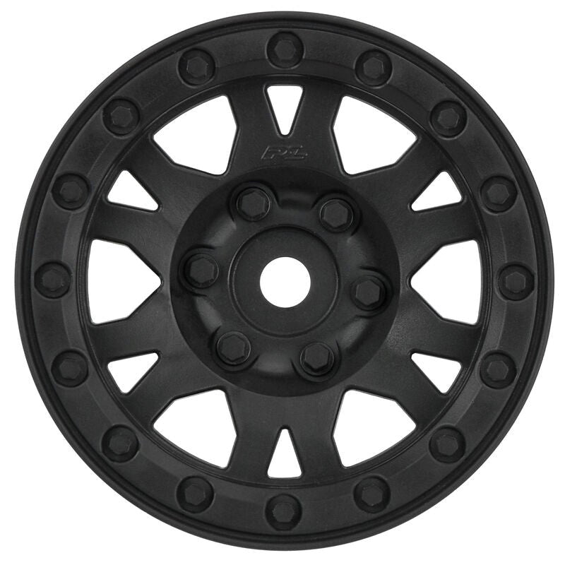 Pro-Line PRO276903 Fr R Impulse 1.9 Blk Plastic Bead-Loc Whl:Crawler (8324334026989)