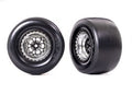Traxxas Weld Chrome Black/Smoke Rear RC Wheel & Tyre Set