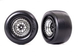 Traxxas Weld Chrome Black/Smoke Rear RC Wheel & Tyre Set