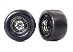 Traxxas Weld Black/Smoke Rear RC Wheel & Tyre Set