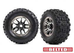 Traxxas 9573A T&W 3.8 BLK CHRM WHL W/SLDGEHMR (8404531413229)