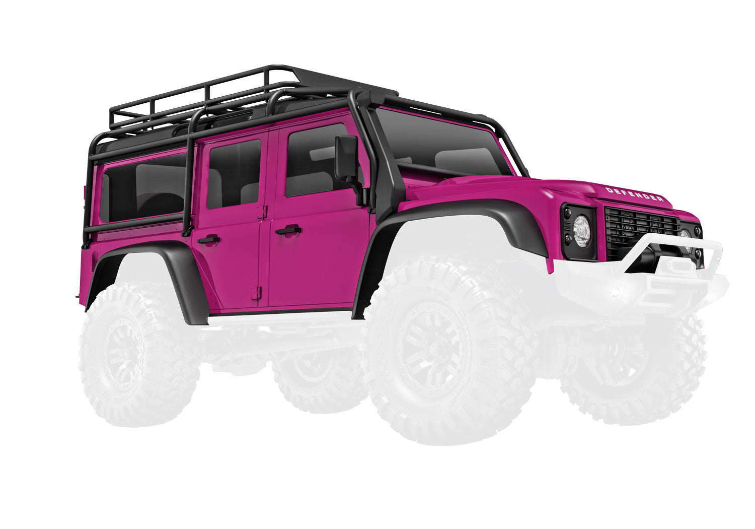 Traxxas TRX-4M Land Rover Defender Assembled Pink RC Car Body 1/18 Scale - 9712 - TRX9712-PINK