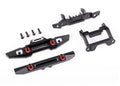 Traxxas 9734X BUMPER FRONT (1) REAR (1) ALUM BLK (8404531642605)