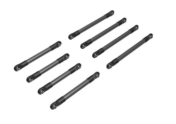 Traxxas 9749-GRAY Suspension link set 6061-T6 aluminum (dark titanium-anodized)