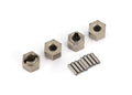 Traxxas 9750A Wheel hubs 7mm hex (steel) (4)/ axle pins (8) (8120432460013)