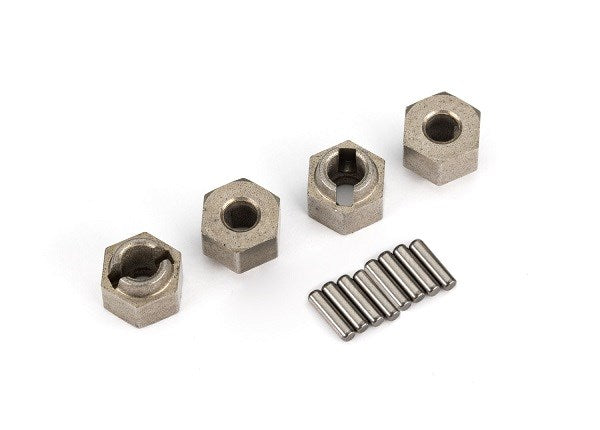 Traxxas 9750A Wheel hubs 7mm hex (steel) (4)/ axle pins (8) (8120432460013)