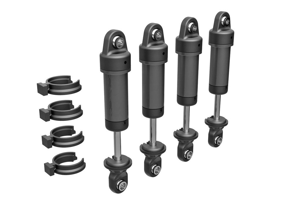 Traxxas 9764-GRAY Shocks GTM 6061-T6 aluminum (dark titanium-anodized) (4) (8120433934573)