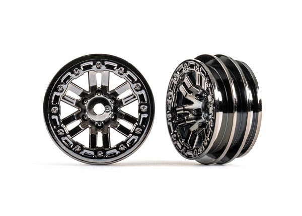 Traxxas 9768-BLKCR Wheels 1.0" (black chrome) (2) (8120434295021)