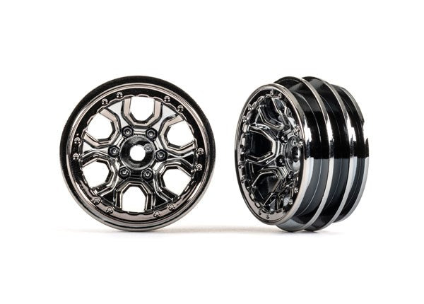 Traxxas 9770-BLKCR Wheels 1.0" (black chrome) (2) (8120434589933)