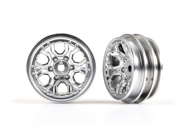Traxxas 9770-SATIN Wheels 1.0" (satin chrome) (2) (8120434655469)