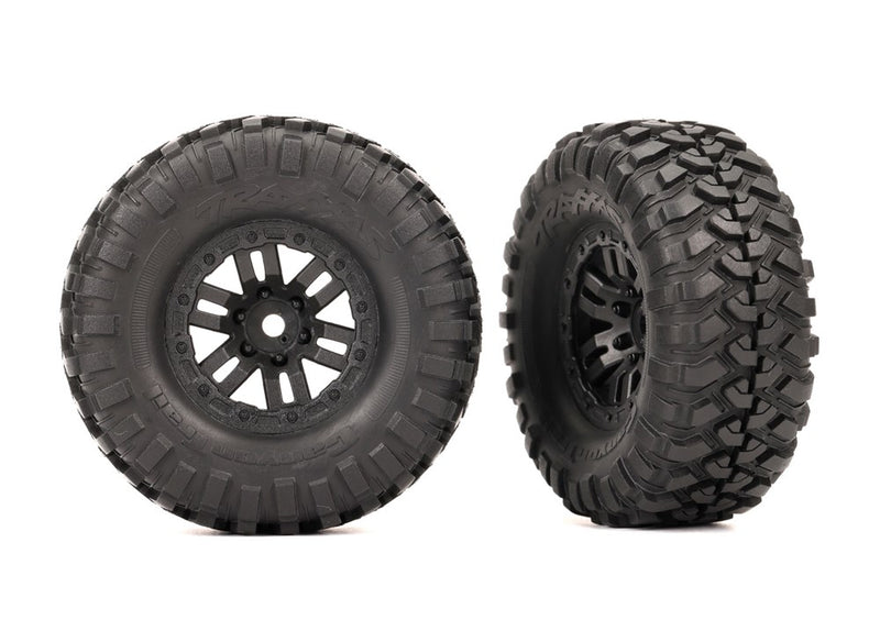 Traxxas 9773 Tires & wheels assembled (black 1.0" wheels Canyon Trail 2.2x1.0" tires) (2)