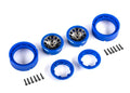 Traxxas 9781-BLKBL Wheels 1.0" Method Race Wheels 105 Beadlock (satin black chrome with blue beadlock) (2) (8177833279725)