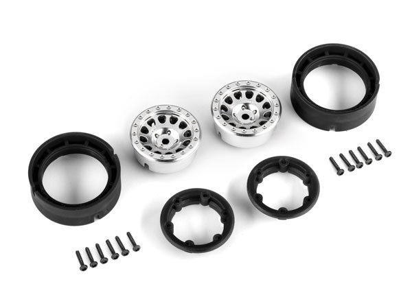 Traxxas 9781-SATIN Wheels 1.0" Method Race Wheels 105 Beadlock (satin chrome beadlock) (2) (8177833378029)