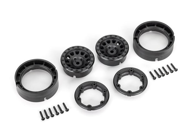 Traxxas 9781 Wheels 1.0" Method Race Wheels 105 Beadlock (black beadlock) (2) (8150707437805)