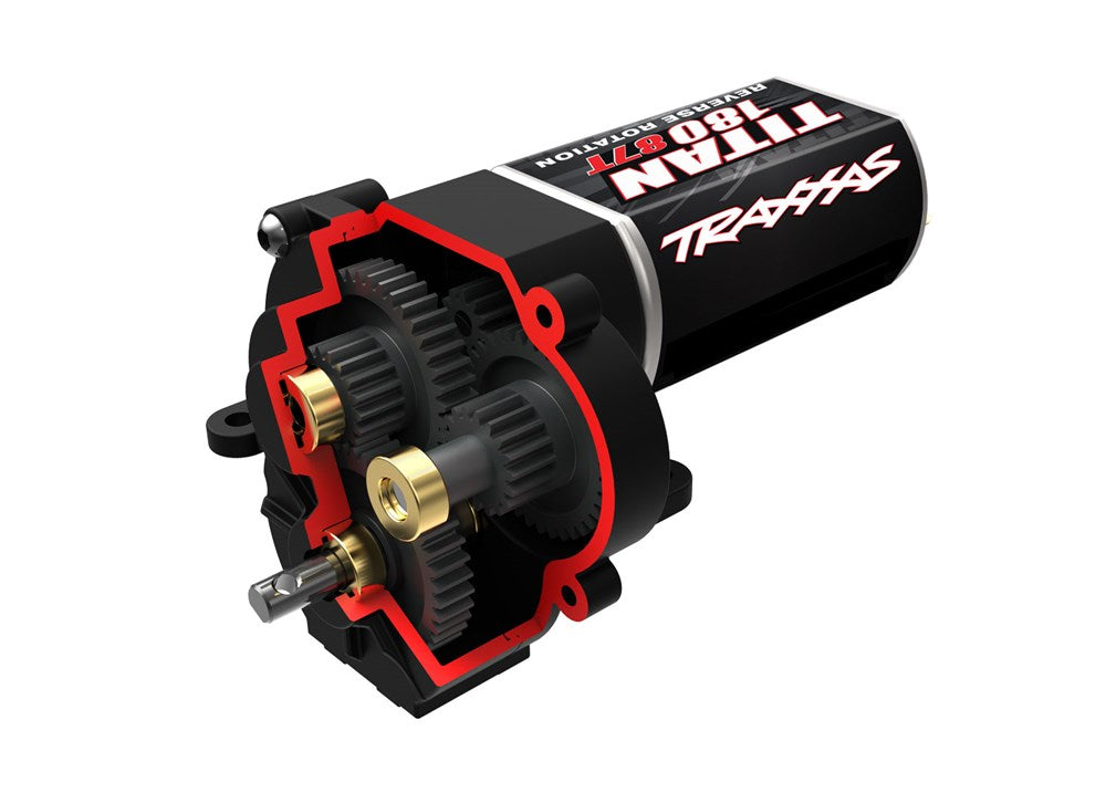Traxxas 9791 Transmission complete (high range (trail) gearing) (includes Titan 87T motor) (8120435409133)