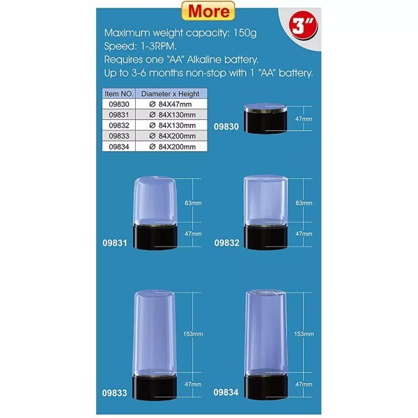 Trumpeter 09831 Turntable Display 84 x 47mm with 83mm dome (round top) - Hobby City NZ