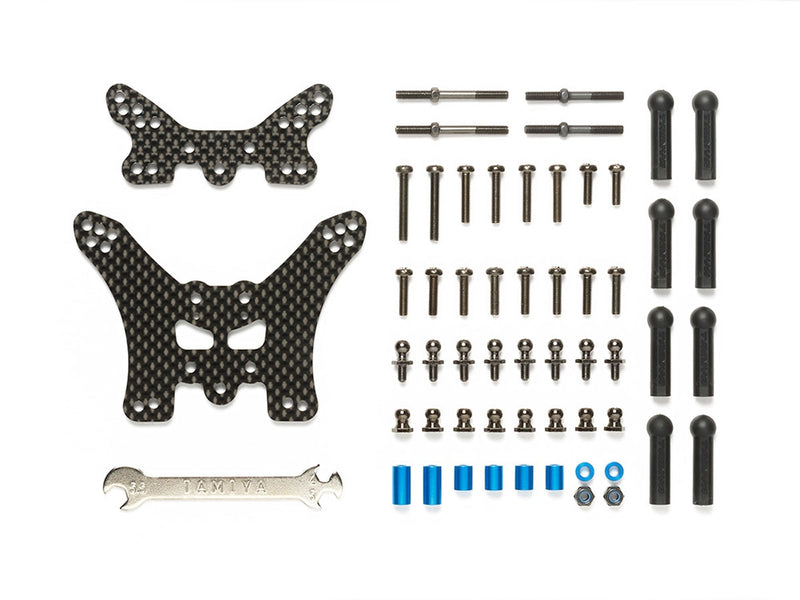 Tamiya 54754 TT-02B CARBON FRONT DAMPER STAYS (8346764706029)