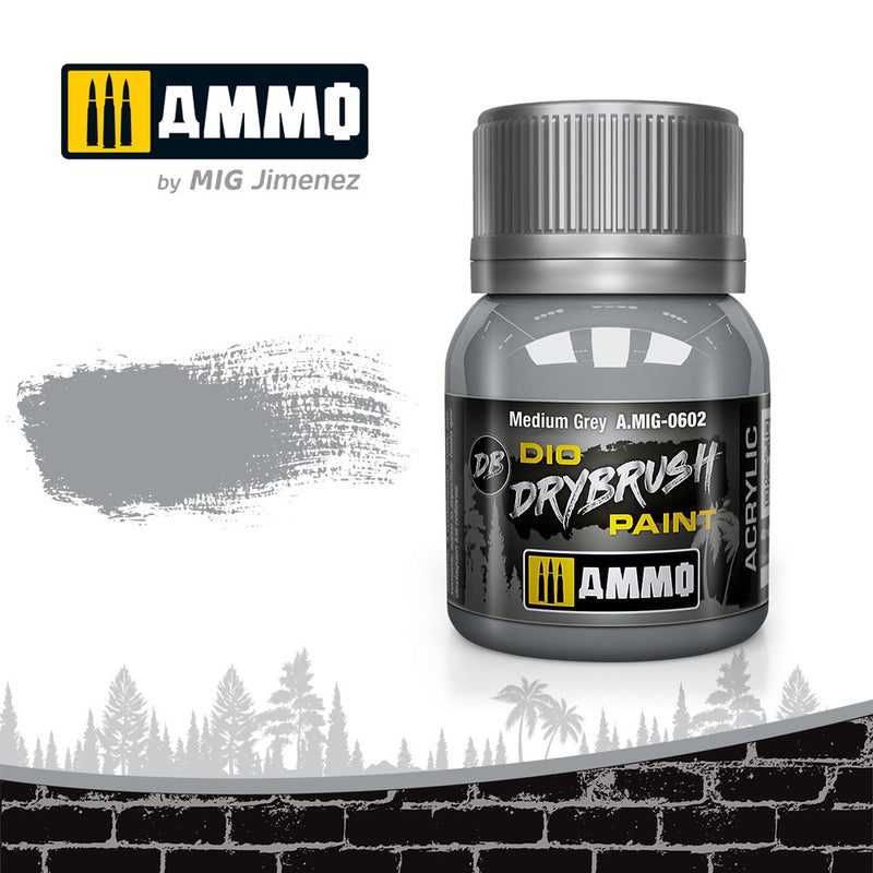 AMMO of Mig Jimenez A.MIG-0602 Drybrush Medium Grey