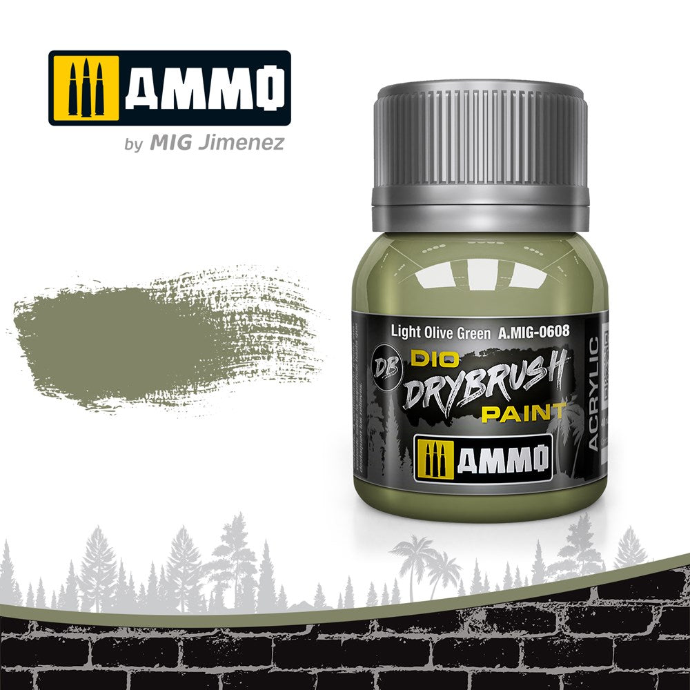 AMMO of Mig Jimenez A.MIG-0608 Drybrush Light Olive Green (6548861517873)