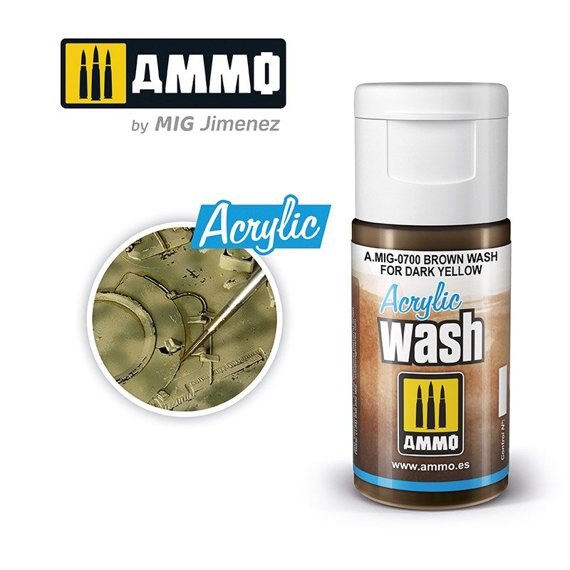AMMO by Mig Jimenez 0700 Acrylic Filter Brown Wash For Dark Yellow (6660655120433)