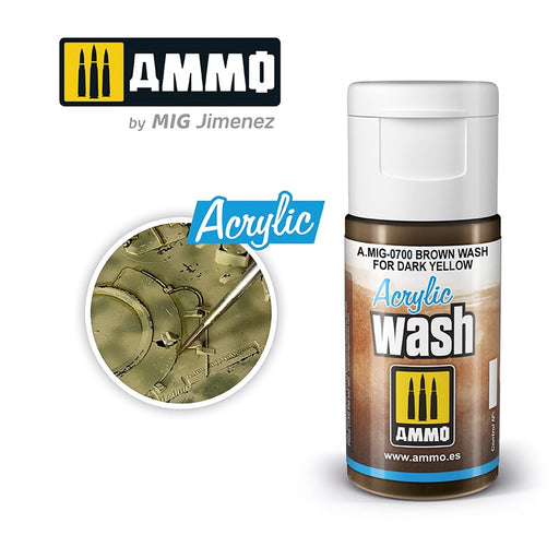 AMMO by Mig Jimenez 0700 Acrylic Filter Brown Wash For Dark Yellow - Hobby City NZ