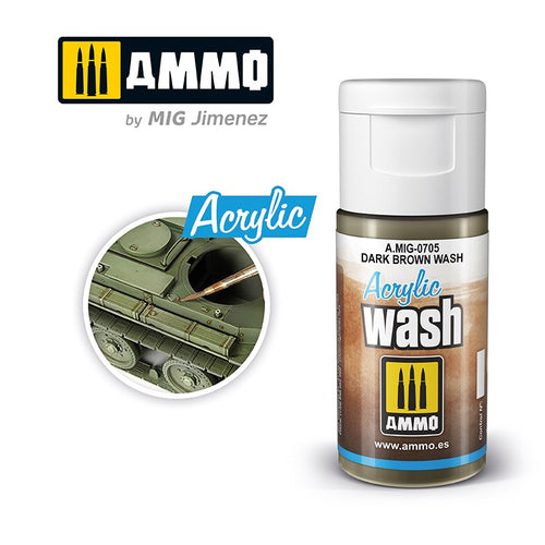 AMMO by Mig Jimenez 0705 Acrylic Filter Dark Brown Wash (6660655349809)