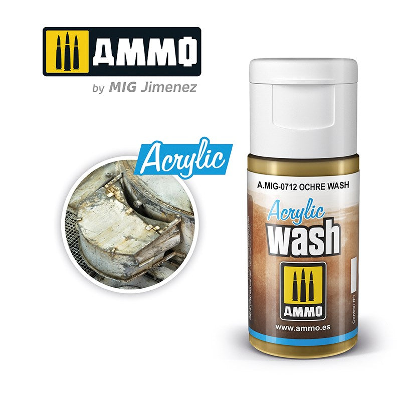 AMMO by Mig Jimenez 0712 Acrylic Filter Ochre Wash (6660655644721)