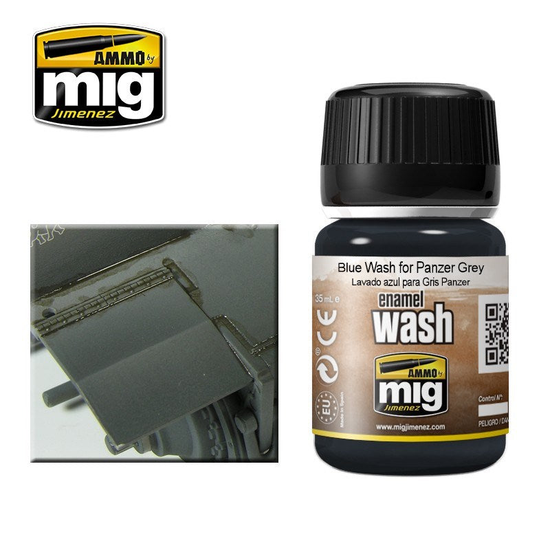 AMMO by Mig Jimenez A.MIG-1006 BLUE WASH FOR PANZER GREY (1885170139185)
