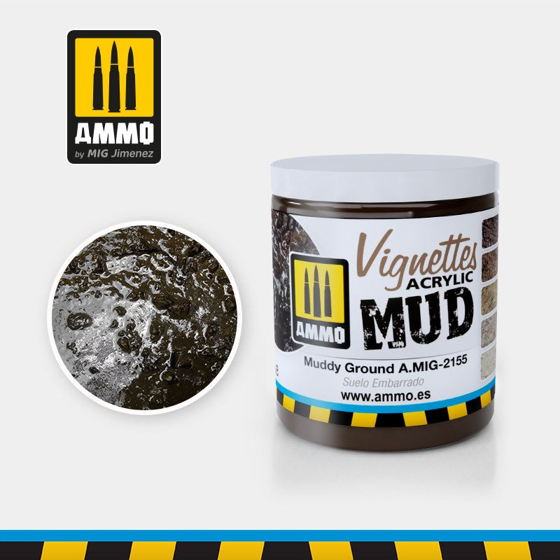 AMMO by Mig Jimenez A.MIG-2155 MUDDY GROUND (100ML) - VIGNETTES ACRYLIC MUD - Hobby City NZ