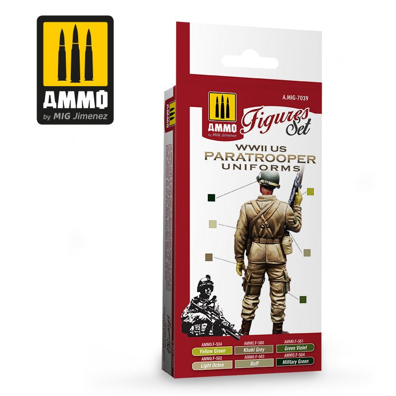 AMMO by Mig Jimenez A.MIG-7039 WWII US PARATROOPERS UNIFORMS - FIGURES SET (8170396713197)