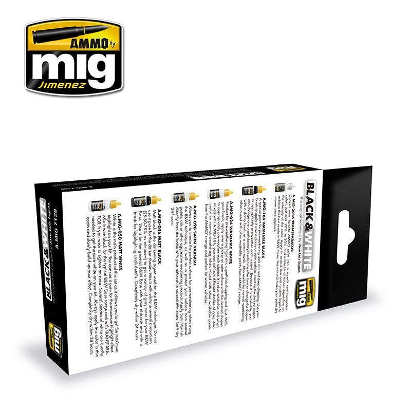 AMMO by Mig Jimenez A.MIG-7128 BLACK & WHITE TECHNIQUE