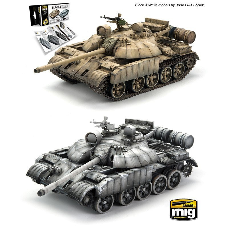 AMMO by Mig Jimenez A.MIG-7128 BLACK & WHITE TECHNIQUE (1885195501617)