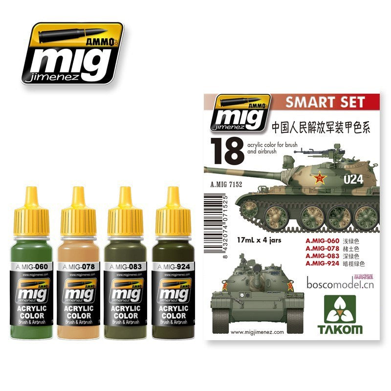 AMMO by Mig Jimenez A.MIG-7152 PLA (CHINESE PEOPLES LIBERATION ARMY) COLORS (1885197172785)