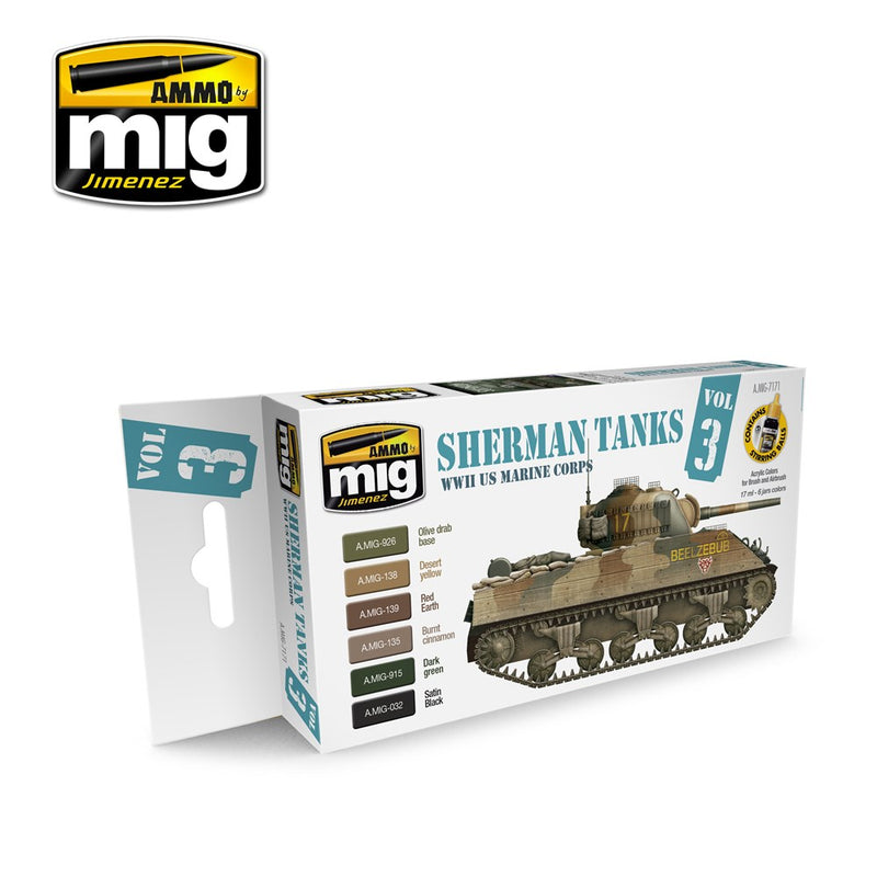 AMMO by Mig Jimenez A.MIG-7171 WWII US MARINE CORPS SHERMAN TANKS - Hobby City NZ