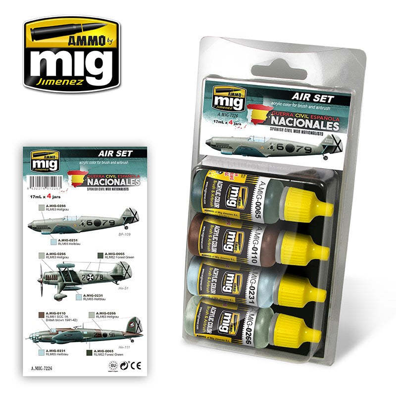 xAMMO by Mig Jimenez A.MIG-7226 SPANISH CIVIL WAR - NATIONALISTS AIRCRAFTS (2206774526001)