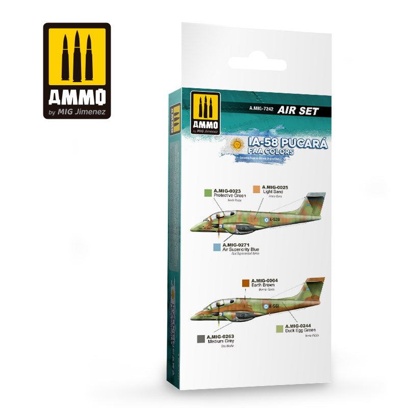AMMO by Mig Jimenez A.MIG-7242 IA-58 PUCARA FAA COLORS - AIR SET - Hobby City NZ