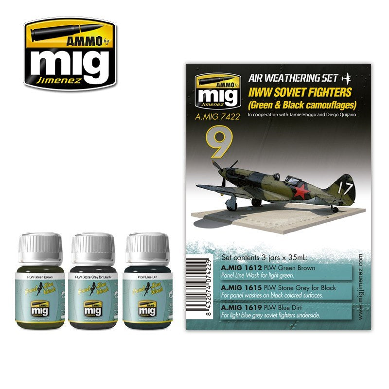 AMMO by Mig Jimenez A.MIG-7422 WW II SOVIET AIRPLANES (Green & Black camouflages)