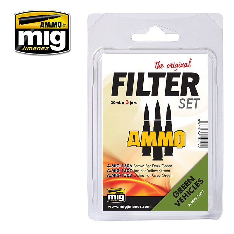 AMMO by Mig Jimenez A.MIG-7452 FILTER SET FOR GREEN VEHICLES (8170391896301)