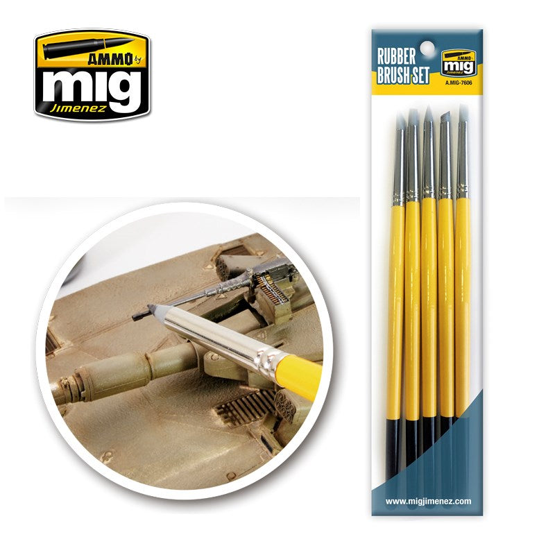 AMMO by Mig Jimenez A.MIG-7606  RUBBER BRUSH SET (8170394878189)