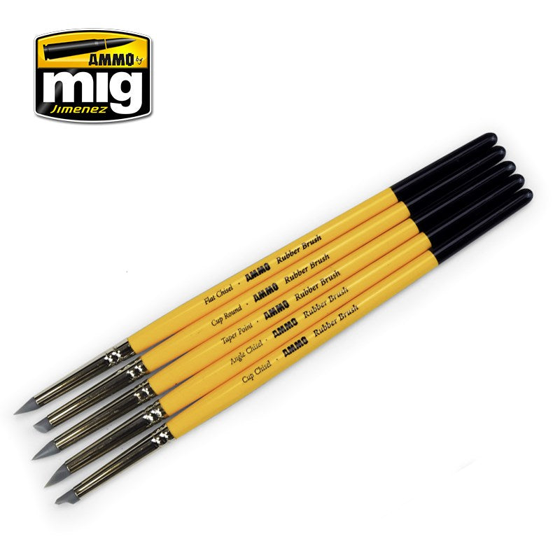 AMMO by Mig Jimenez A.MIG-7606  RUBBER BRUSH SET (8170394878189)