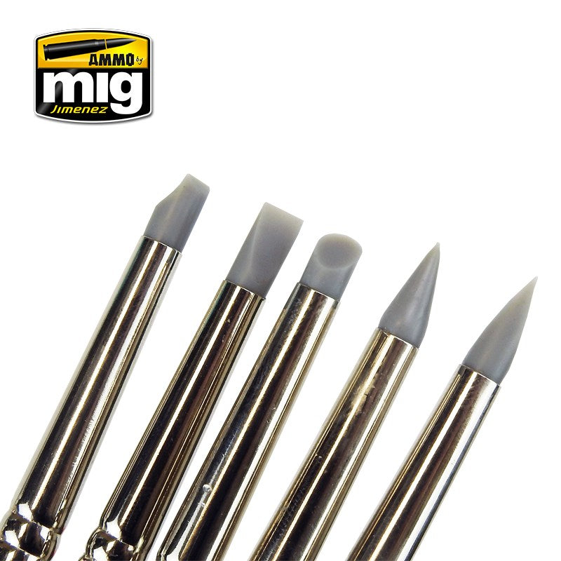 AMMO by Mig Jimenez A.MIG-7606  RUBBER BRUSH SET (8170394878189)