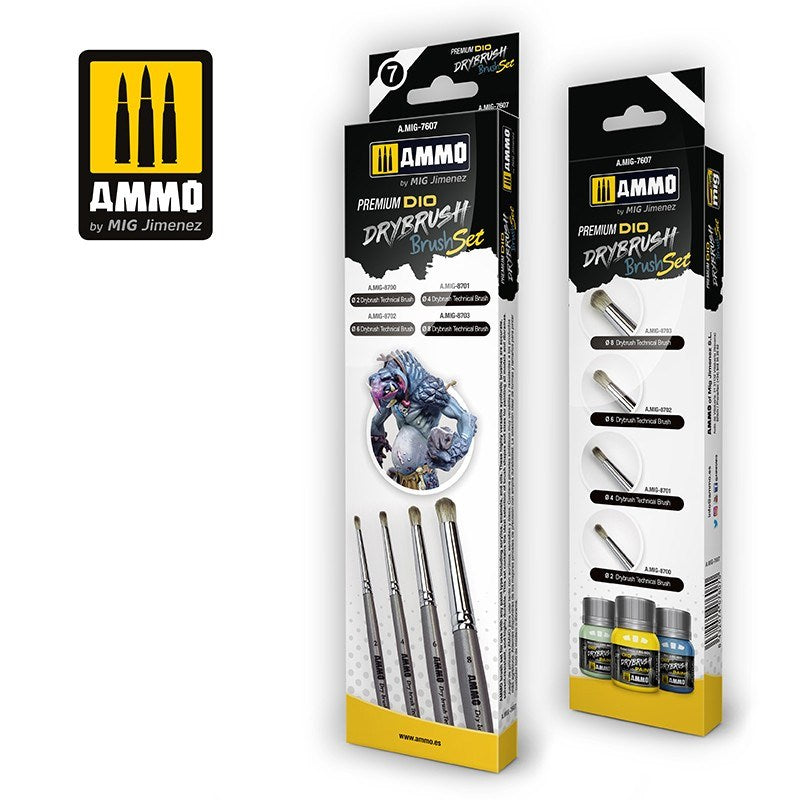 AMMO by Mig Jimenez A.MIG-7607 Premium Dio Drybrush Set (8170400350445)