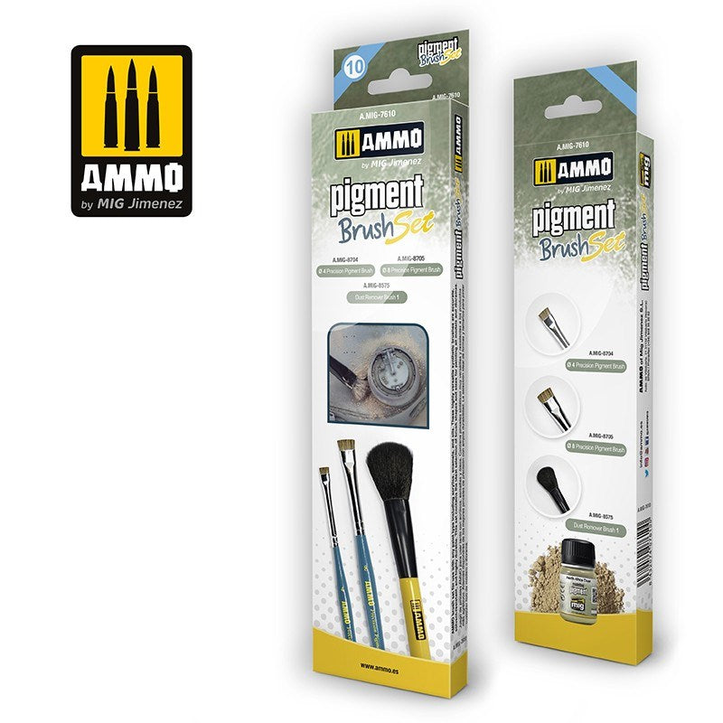 AMMO by Mig Jimenez A.MIG-7610 Pigment Brushes Set (8170400547053)