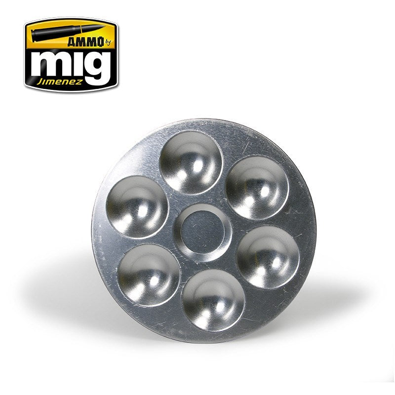 AMMO by Mig Jimenez A.MIG-8008 ALUMINIUM PALLET (6 WELLS) (1885209854001)