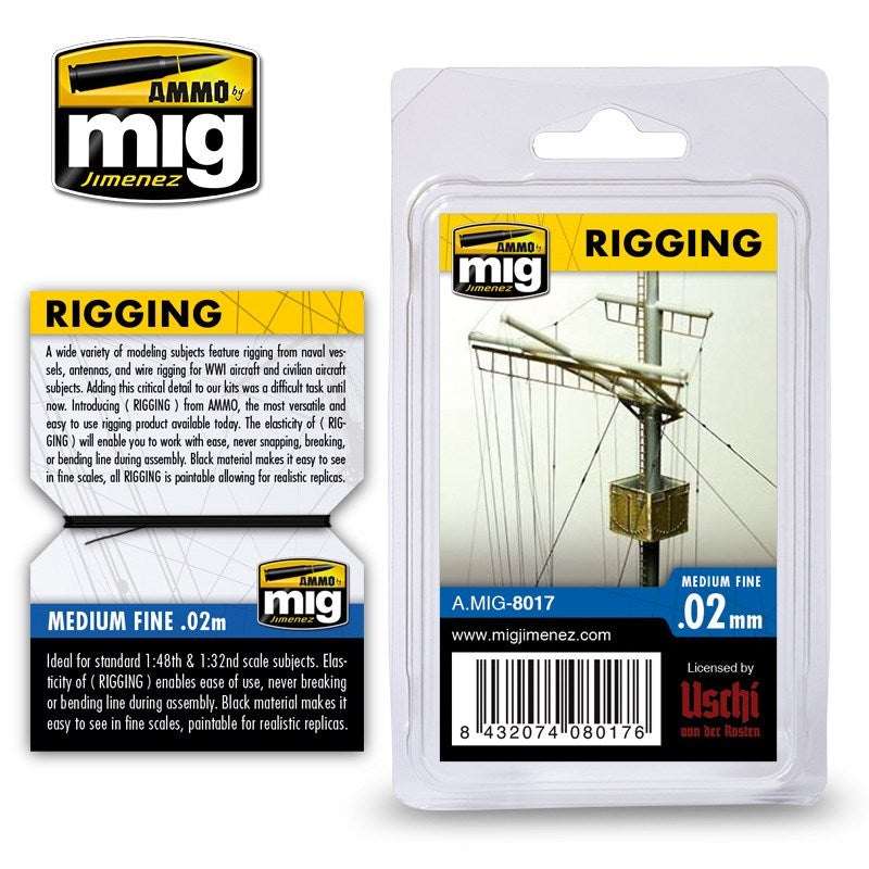 AMMO by Mig Jimenez A.MIG-8017 RIGGING - MEDIUM FINE 002 MM (9158272254189)
