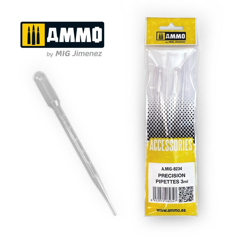AMMO by Mig Jimenez A.MIG-8234 Large Pipettes 3 mL (0.1 oz) 4 pcs - Hobby City NZ