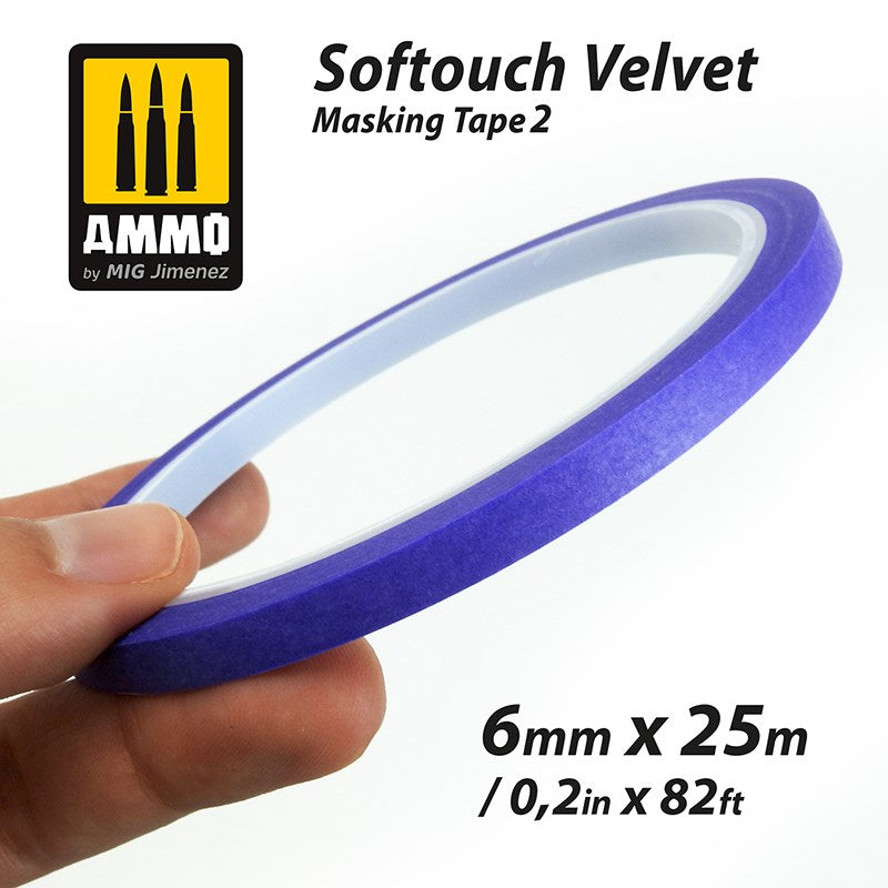 AMMO by Mig Jimenez 8241 SOFTOUCH VELVET MASKING TAPE 2 (6mm X 25M) (6657326284849)