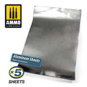 AMMO by Mig Jimenez A.MIG-8247 ADHESIVE ALUMINIUM SHEETS 280X195MM (5 PK) - Hobby City NZ