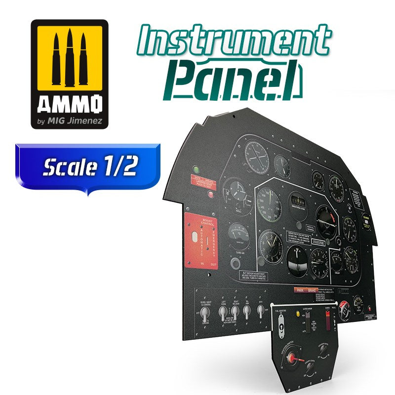AMMO by Mig Jimenez A.MIG-8289 NORTH AMERICAN P-51B MUSTANG MK III - 1/2 SCALE INSTRUMENT PANEL