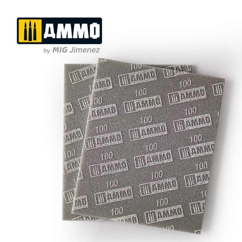 AMMO by Mig Jimenez A.MIG-8555 Sanding Sponge Sheet (100) 2 pcs.